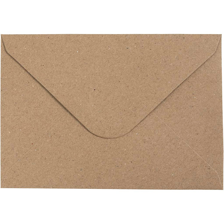 Creativ Company Recycling-Umschlag, Umschlaggröße 11,5 x 16 cm, 120 g, natur, 50 Stück 1 Karton