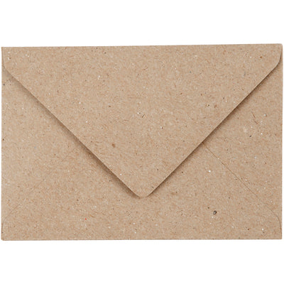 Creativ Company Recycling-Umschlag, Umschlaggröße 7,8 x 11,5 cm, 120 g, natur, 50 Stück 1 Karton