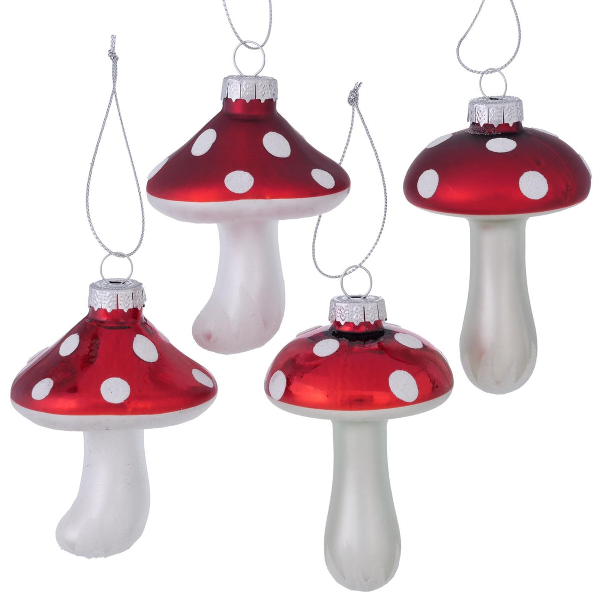 Boltze Home Weihnachtsanhänger Pilz Milian Glas 10cm