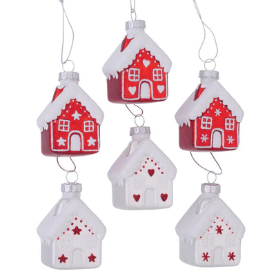Boltze Home Weihnachtsanhänger Haus Nellas Glas 5xh7,5cm