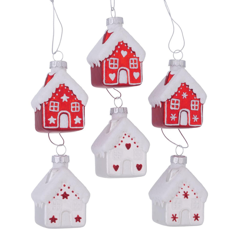 Boltze Home Weihnachtsanhänger Haus Nellas Glas 5xh7,5cm