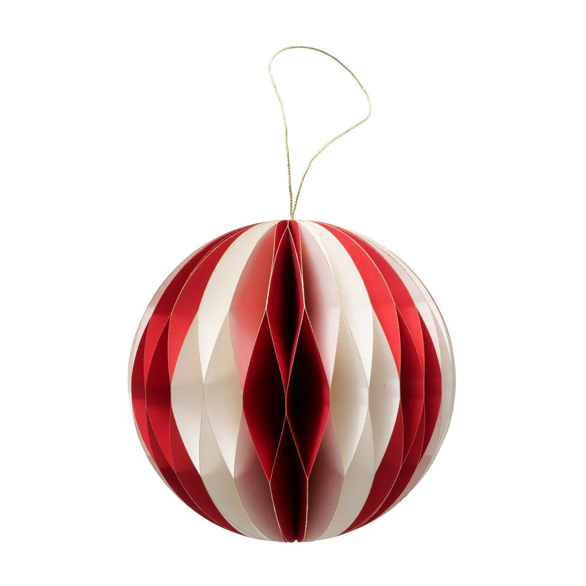 Boltze Home Weihnachtskugel Yorki ø12cm mattrotes weißes Papier