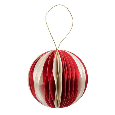 Boltze Home Weihnachtskugel Yorki ø9cm mattrotes weißes Papier