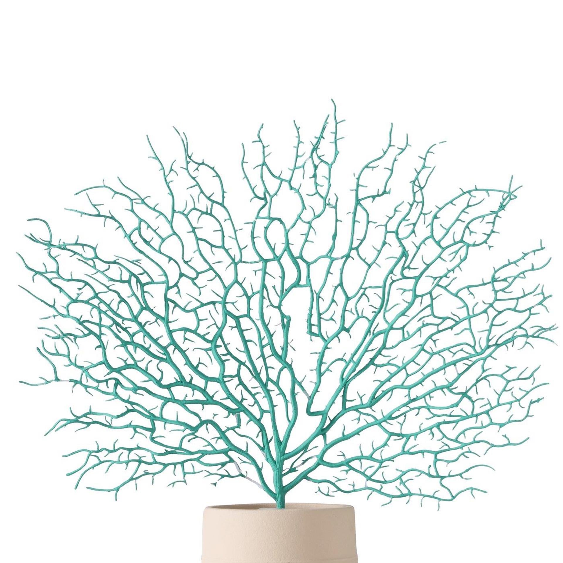 Boltze Wohndeko Zweig Koralle Türkis 46cm