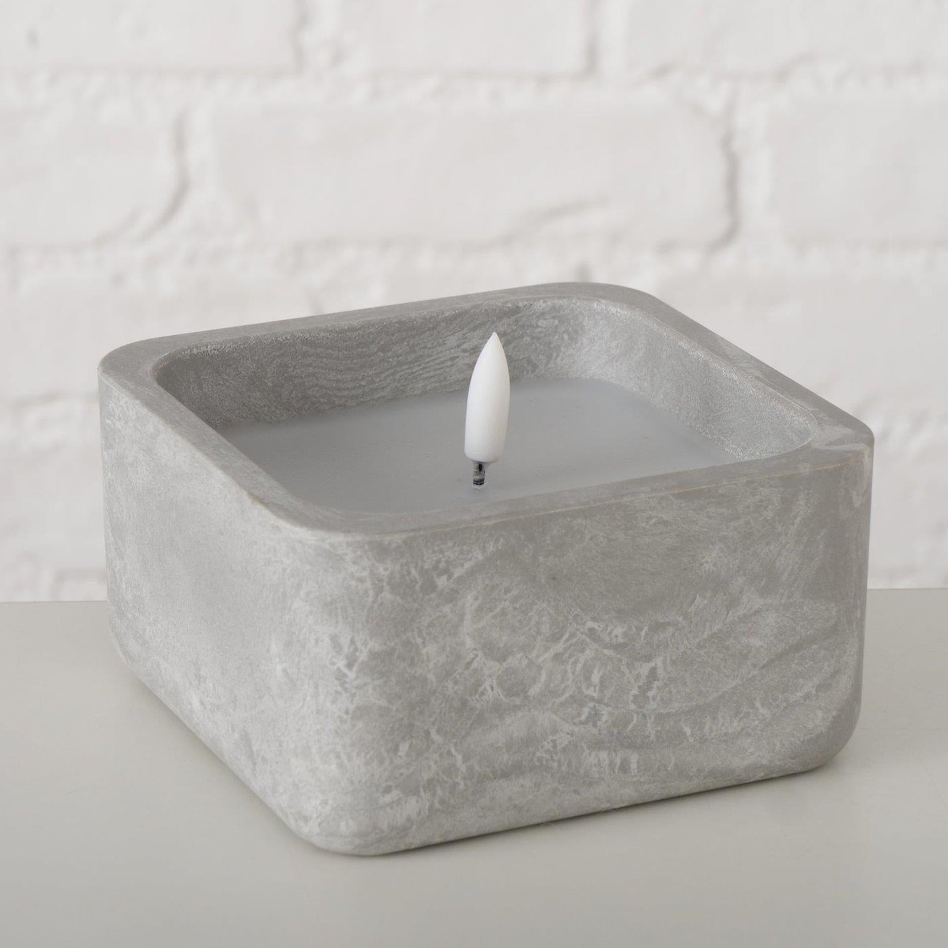 Boltze Home LED-Außenkerze 12x12x8,5cm