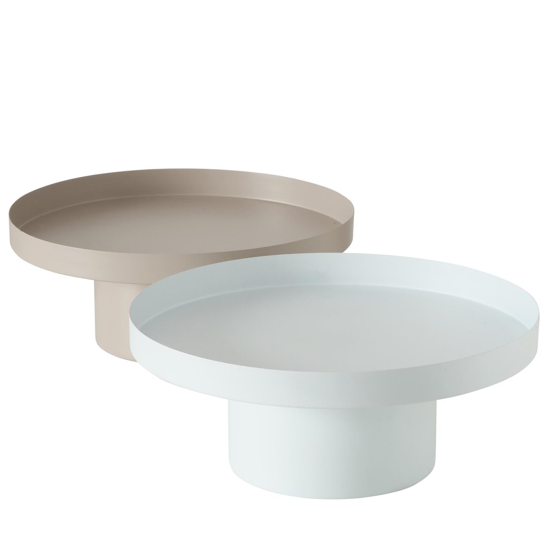 Boltze Home Tablett Samona Metall ø25cm beige weiß