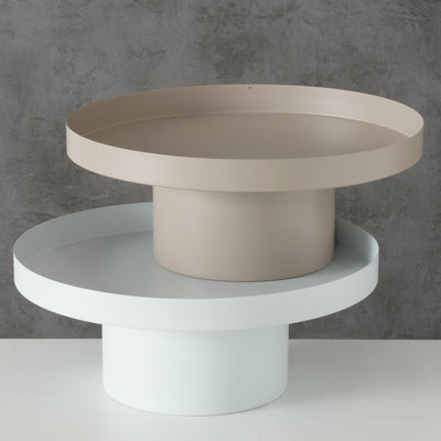 Boltze Home Tablett Samona Metall ø25cm beige weiß