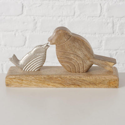 Boltze Wohnskulptur Vogel mit Jungem 23x5x12cm