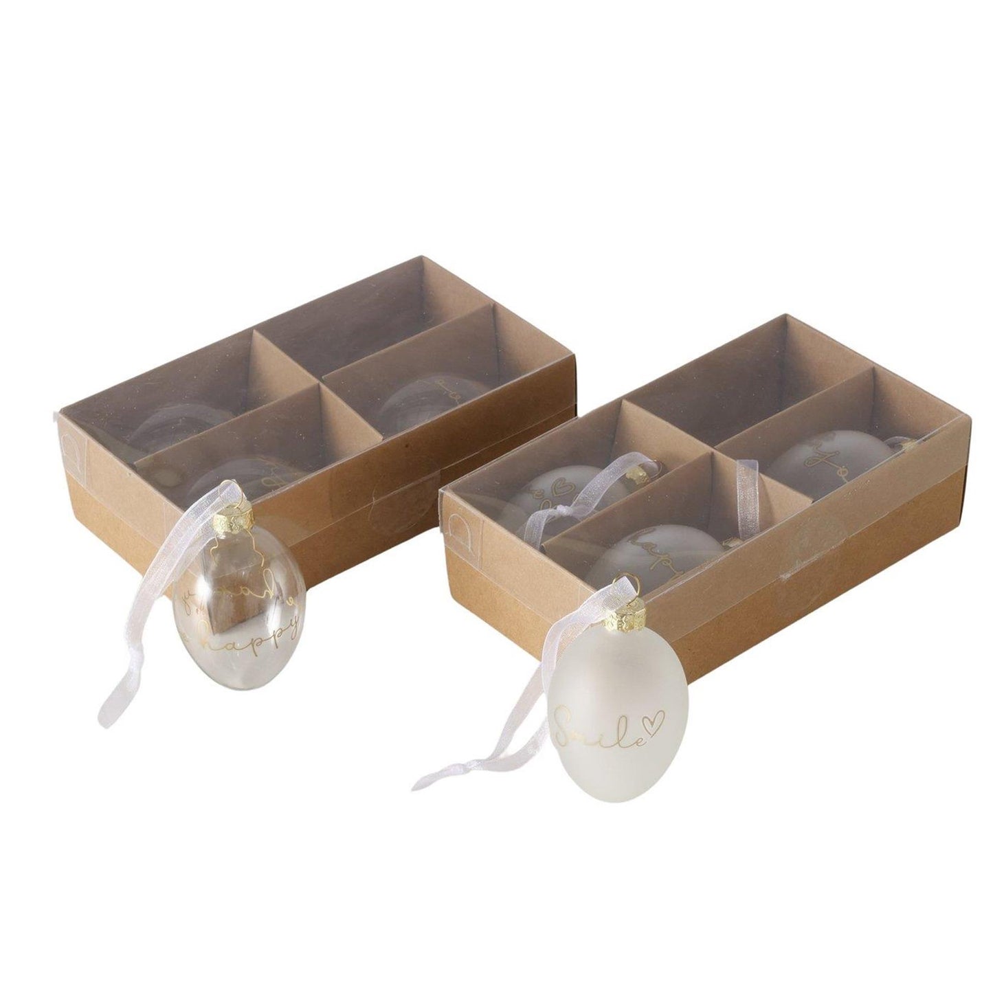Boltze Home Glasanhänger-Set 4-teilig mit Text Gold