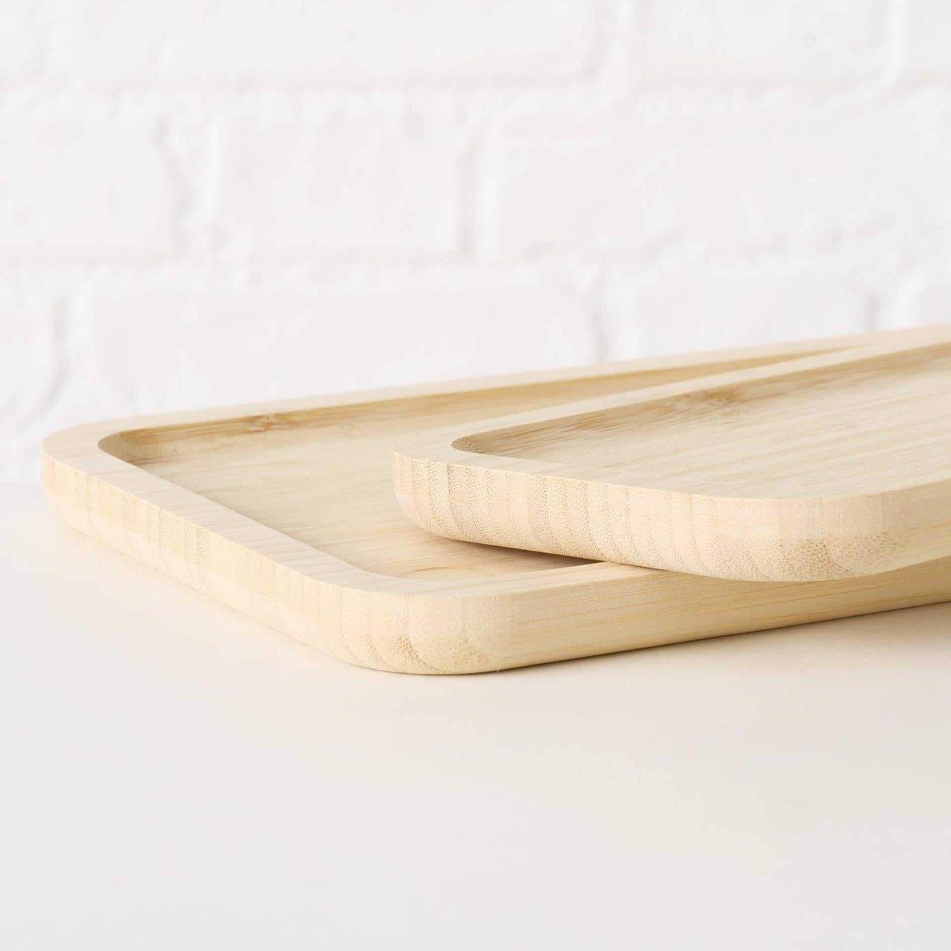 Boltze Home Tablett Bambus Set 2-teilig