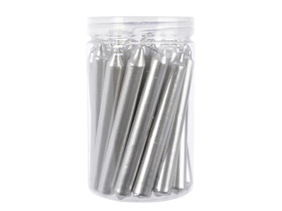 Decoris Weihnachtsbaumkerzen silber1,3x10,5 cm 22 Stk