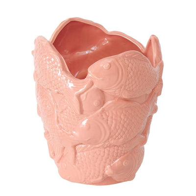 Boltze Home Blumentopf Fisch H22cm rosa
