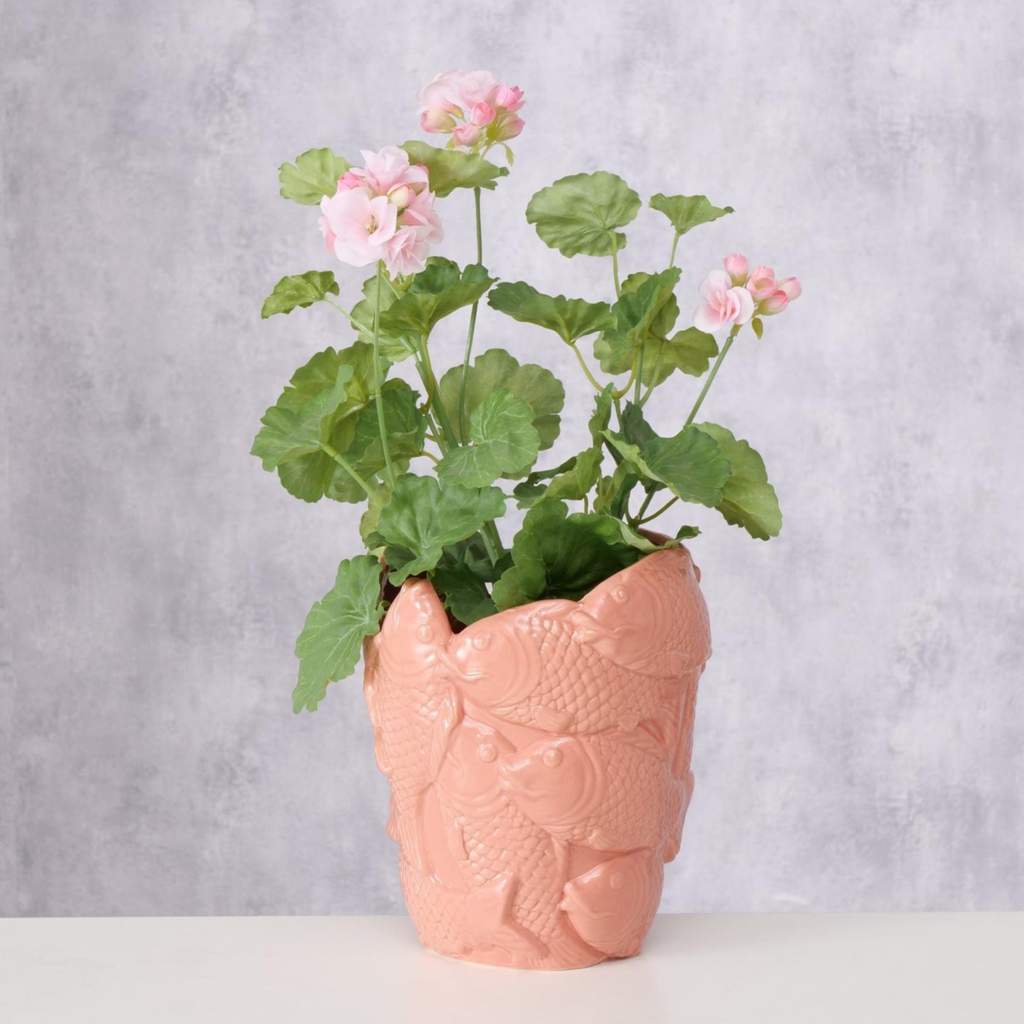 Boltze Home Blumentopf Fisch H22cm rosa