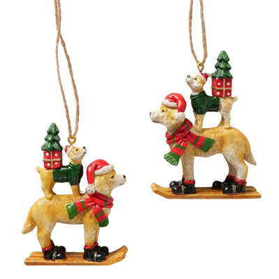 Boltze Home Weihnachtsanhänger Hund 6x2x8,5cm