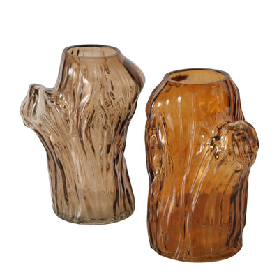Boltze Home Vase braunes Glas 11x9x14,7cm