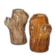 Boltze Home Vase braunes Glas 11x9x14,7cm