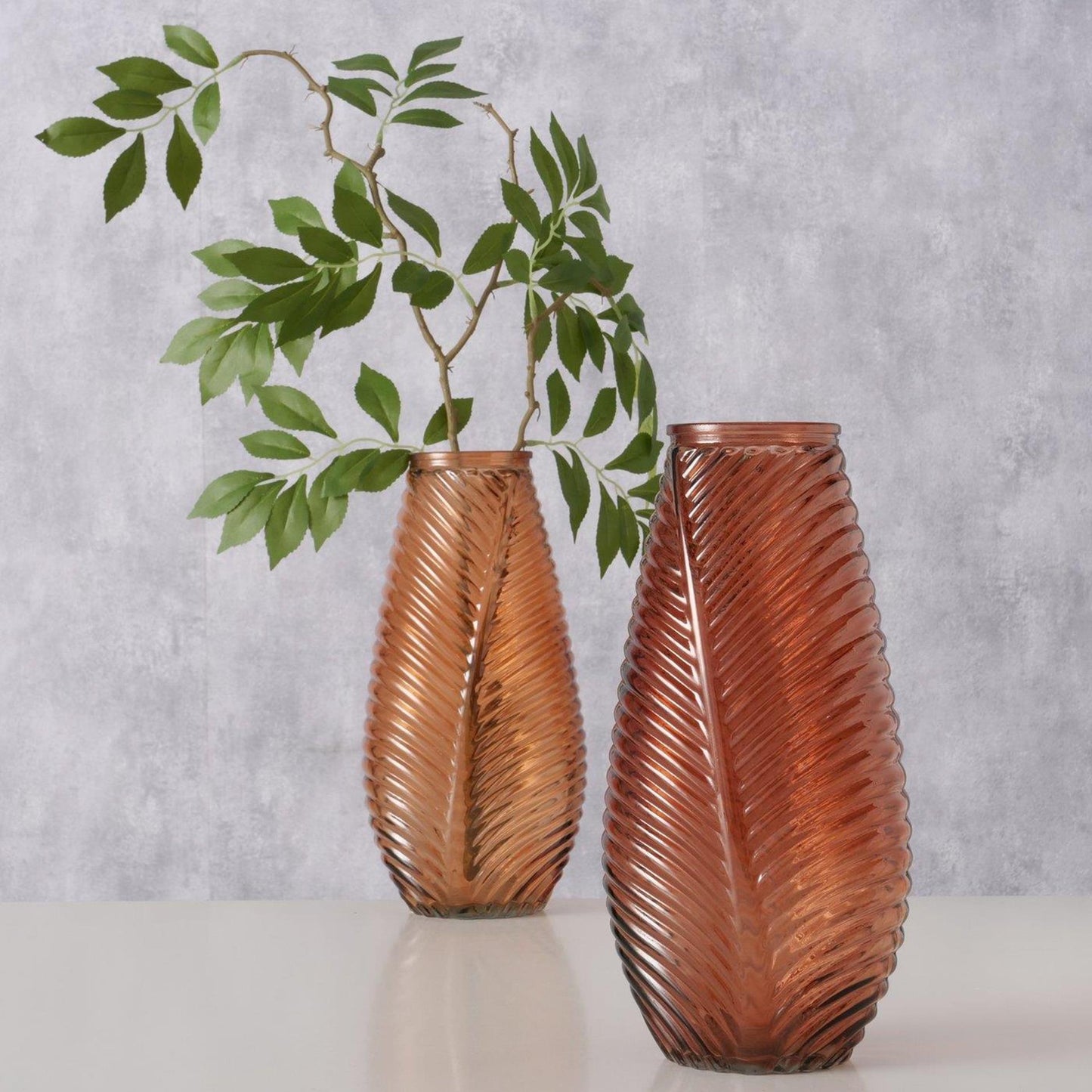 Boltze Home Vase Leavo Glas 13,5x13x28cm