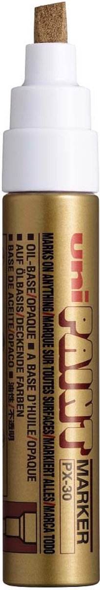 Posca Uni Paint PX-30 Gold-Farbmarker – 4–8,5 mm Keilspitze – Farbmarker auf Ölbasis, geeignet für viele Oberflächen wie; Glas, Papier, Keramik, Kunststoff oder Metall