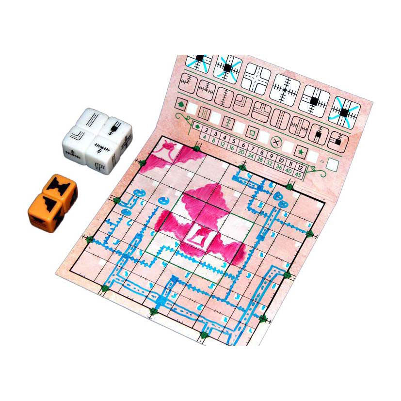White Goblin Games Railroad Ink – Würfelspiel in feuerroter Version