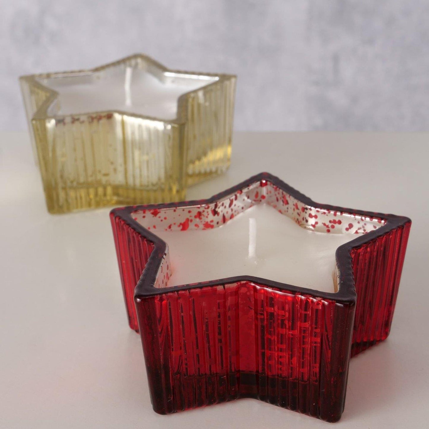 Boltze Home Kerzenglas Stern 9x9x4cm