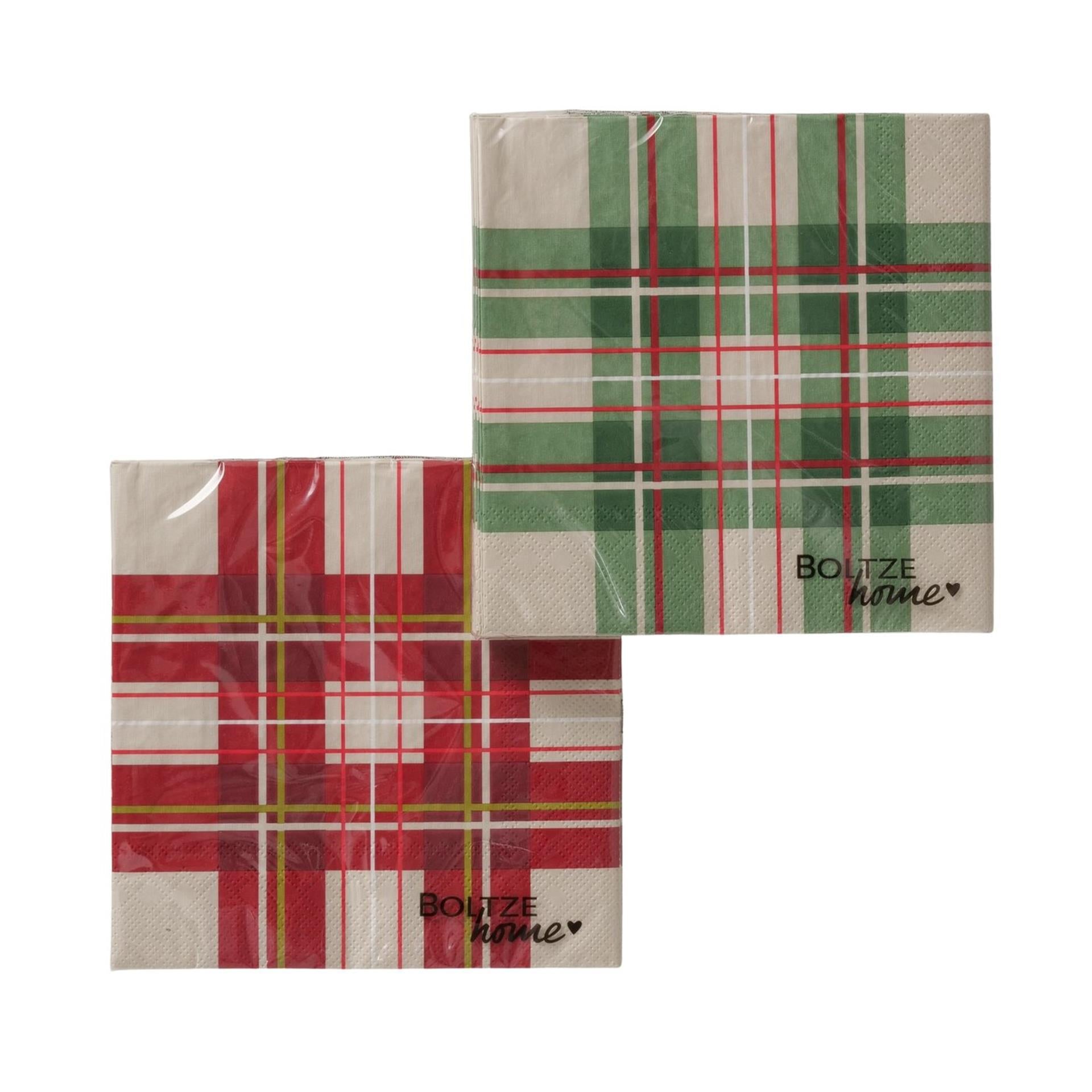 Boltze Home Servietten kariert, 20er Pack