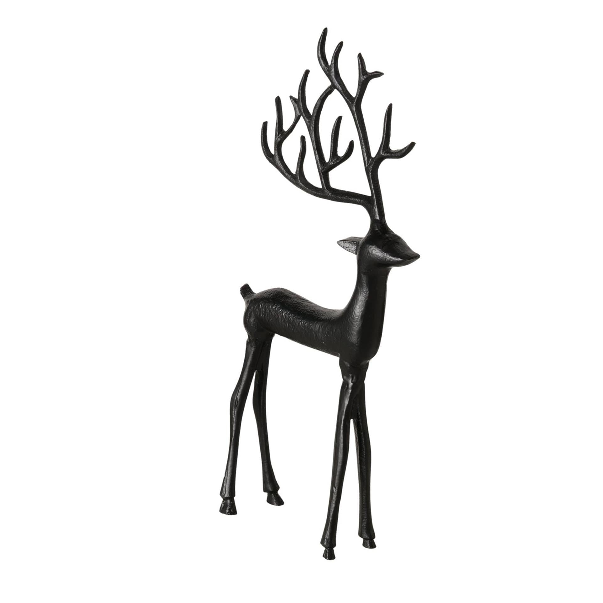Boltze Startseite Figur Hirsch schwarz 18x3x38cm