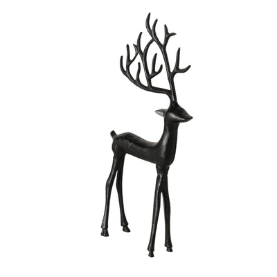 Boltze Startseite Figur Hirsch schwarz 18x3x38cm