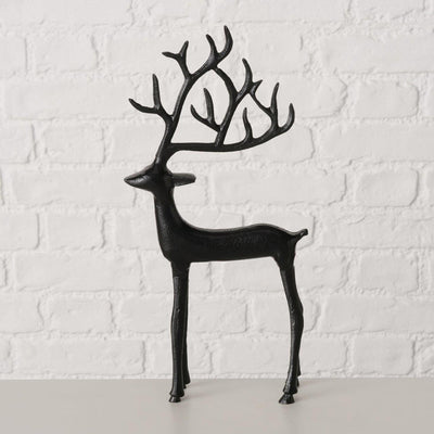 Boltze Startseite Figur Hirsch schwarz 18x3x38cm