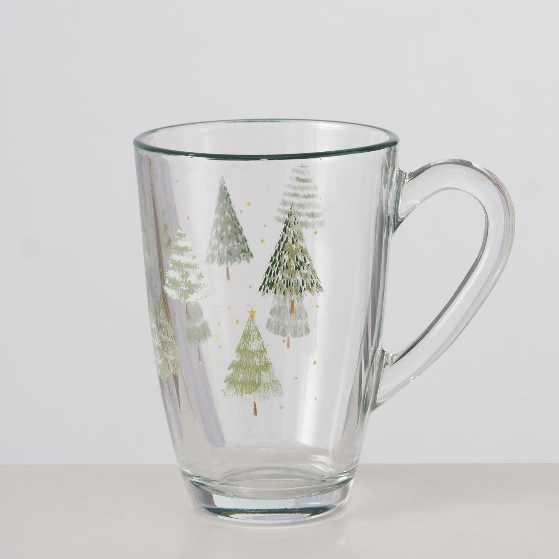 Boltze Home Becher Weihnachtsbaum 325ml Glas