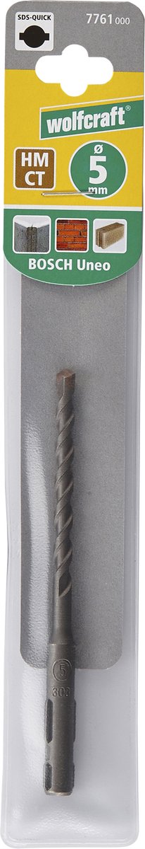 Wolfcraft – Betonbohrer 5 mm – SDS Quick – Hartmetall zum Bohren in Beton – 100 mm lang – 7761000