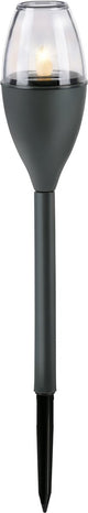 Grundig Solar-Gartenlampe – ø6 x 85 cm – Gartenbeleuchtung mit Erdspieß – flackernde gelbe LED – 6–8 Stunden Brenndauer