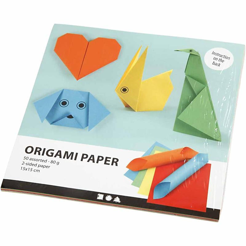 Creativ Company Origami-Papier, Größe 15 x 15 cm, 80 g, 5 x 10 Blatt, 1 Karton