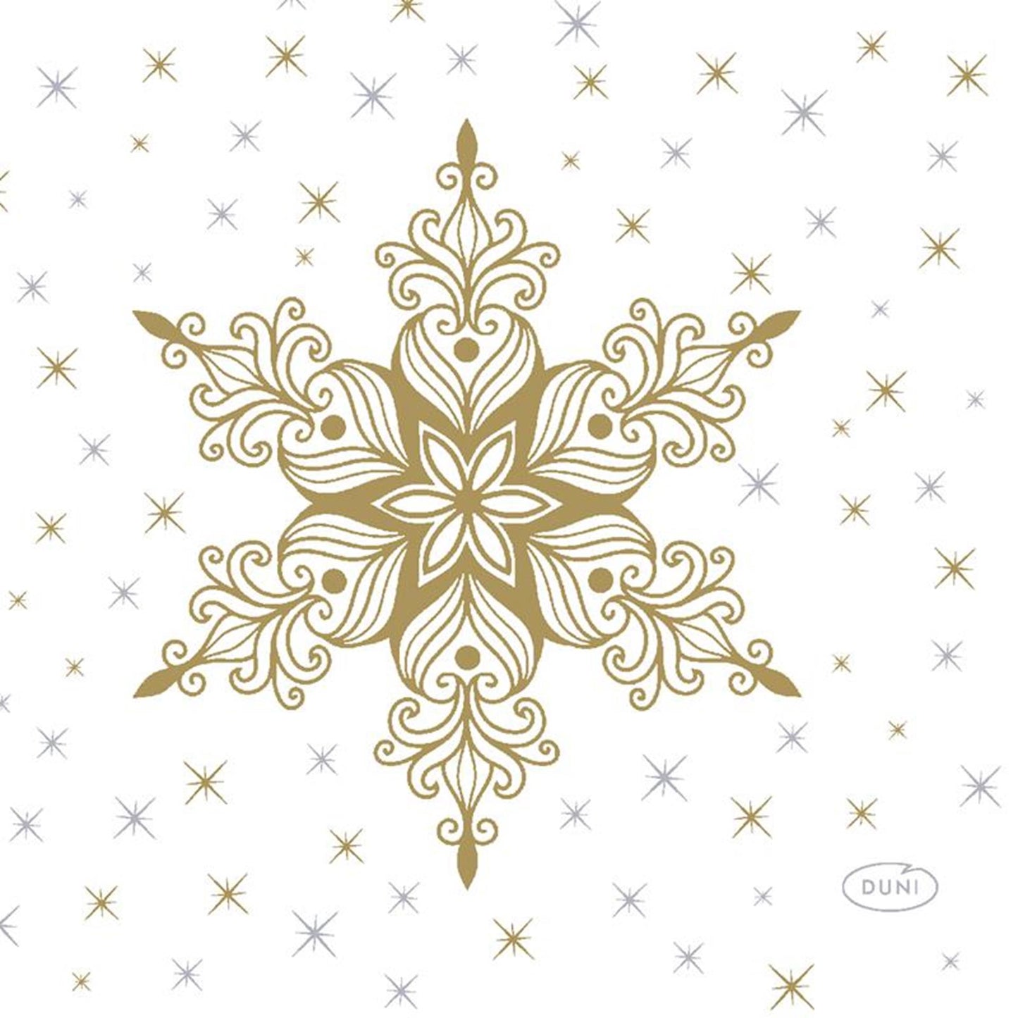 Duni Servietten Schneesterne weiß 24 x 24 cm | 12 Stück