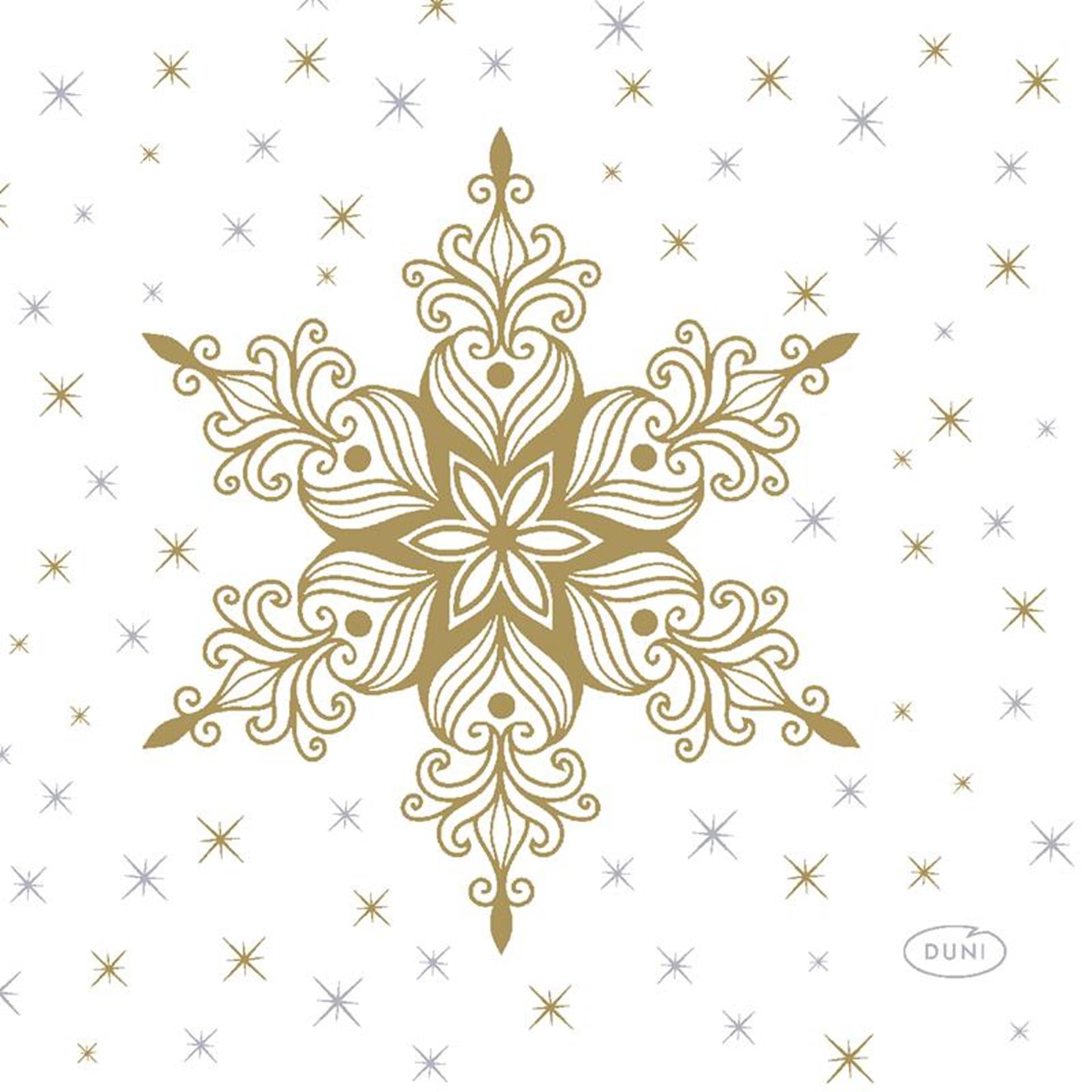 Duni Servietten Schneesterne weiß 24 x 24 cm | 12 Stück