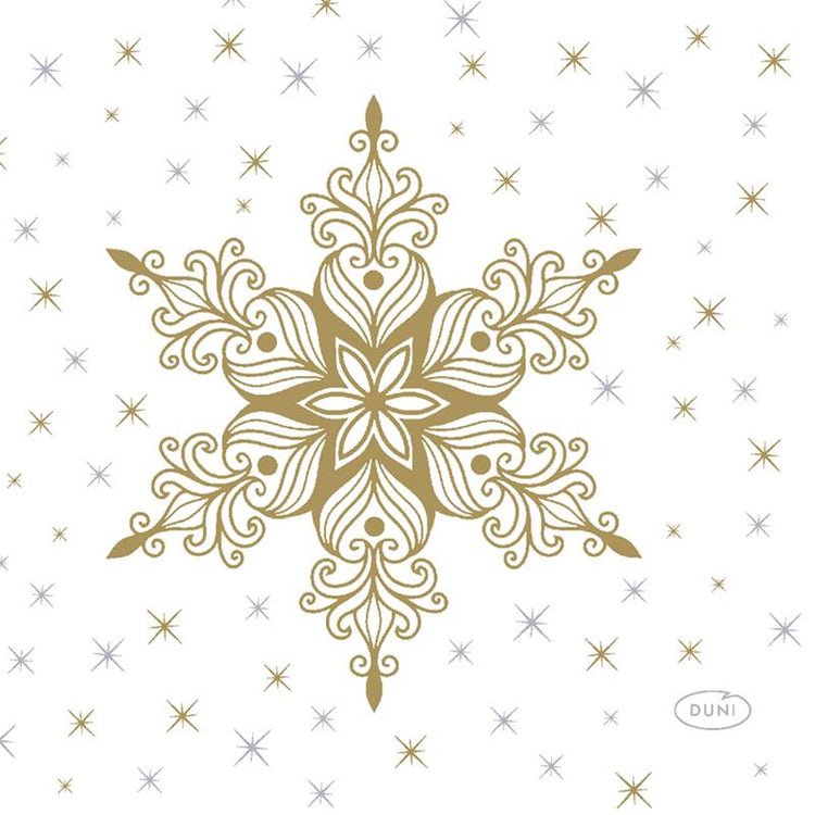 Duni Servietten Schneesterne weiß 24 x 24 cm | 12 Stück