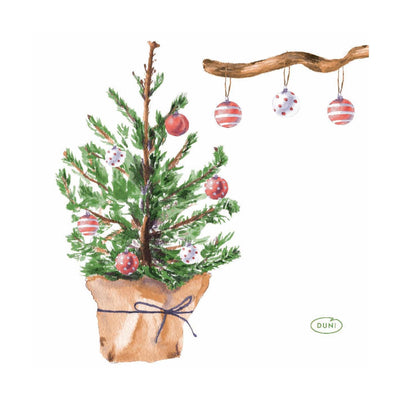 Duni Servietten Baum und Kugeln 24x24cm