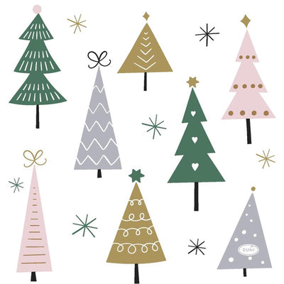 Duni Servietten Weihnachtsbäume 33x33cm
