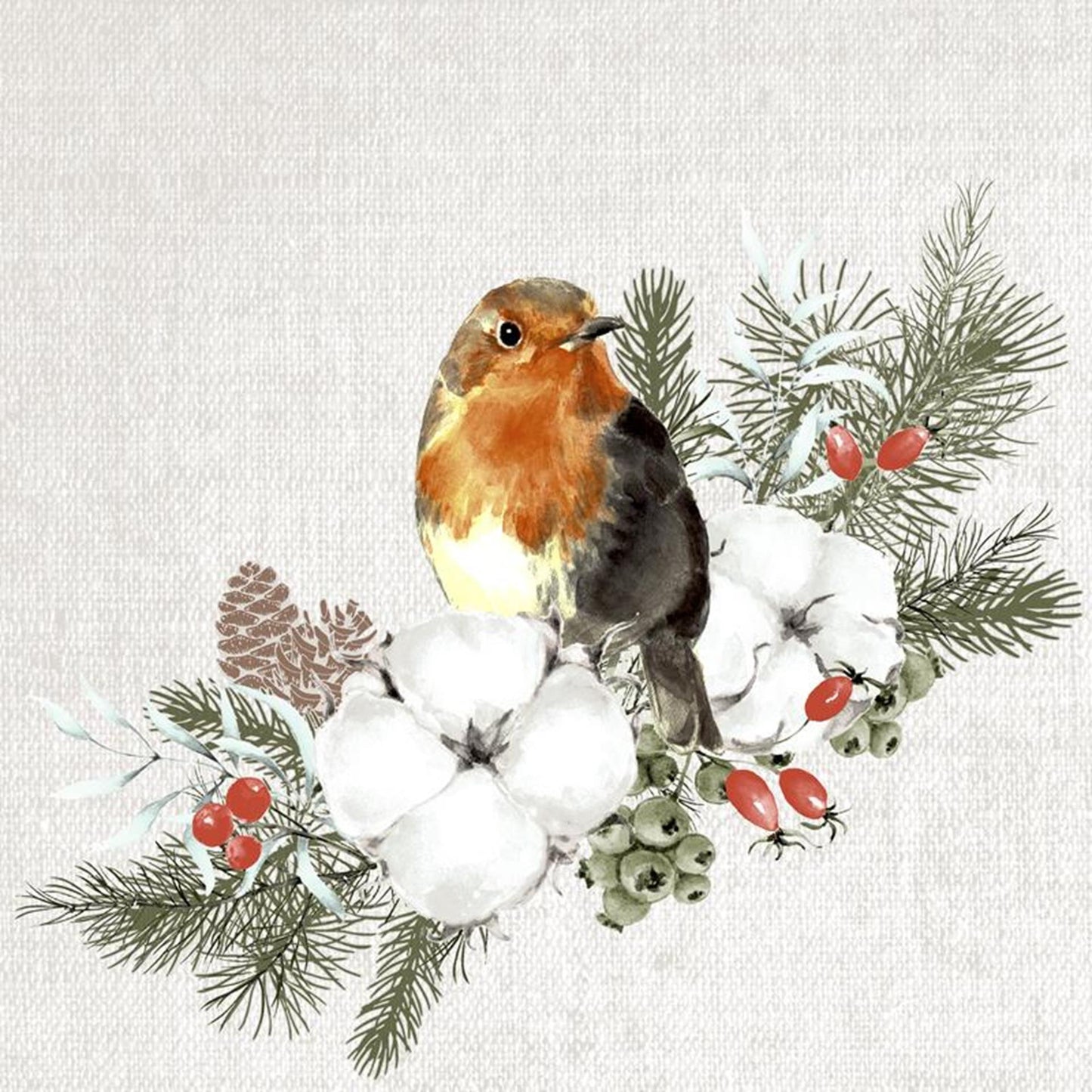 Duni Servietten Rotkehlchenwald 24x24cm