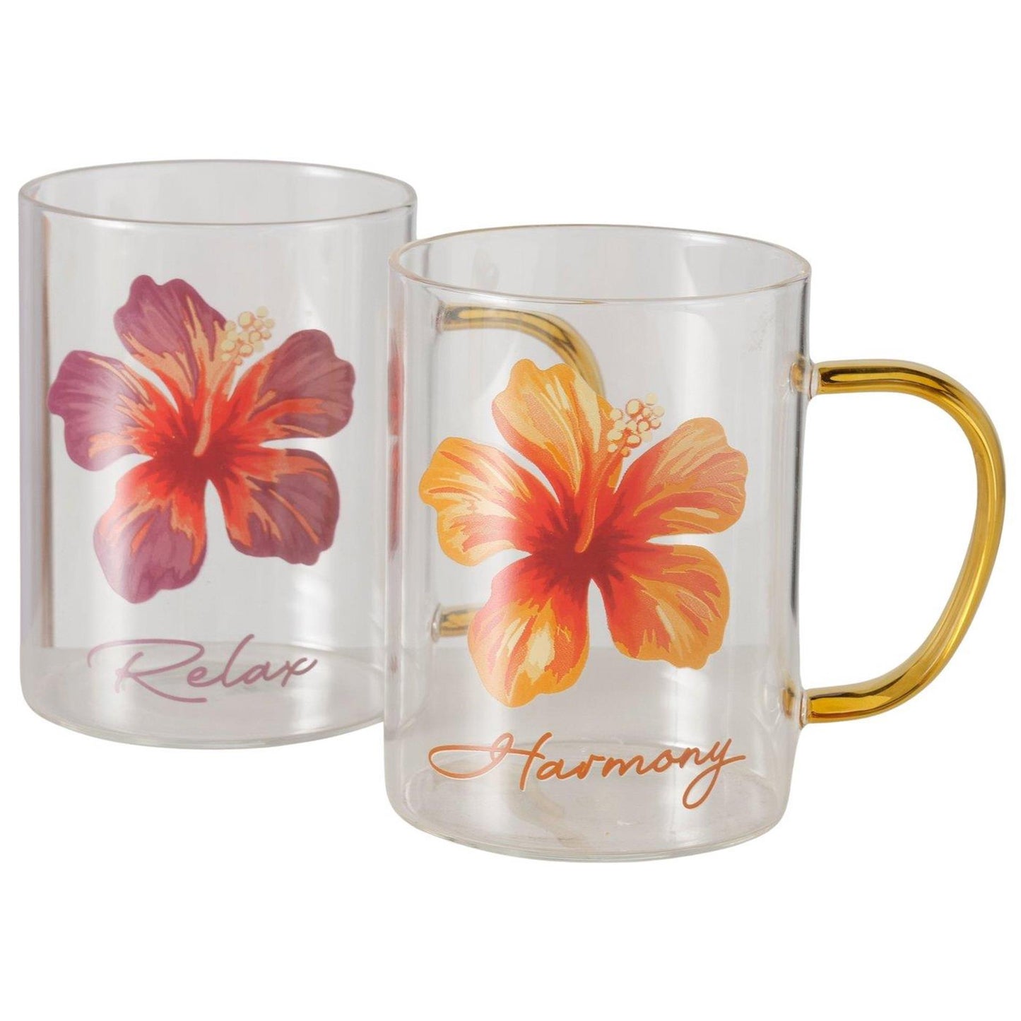 Boltze Home Becher Hibiskus 400ml ø8xh11cm