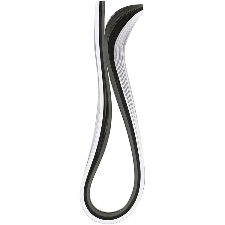 Creativ Company Quilling-Streifen, L: 78 cm, B: 5 mm, 120 g, Schwarz, Grau, Weiß, 100 Stück 1 Box