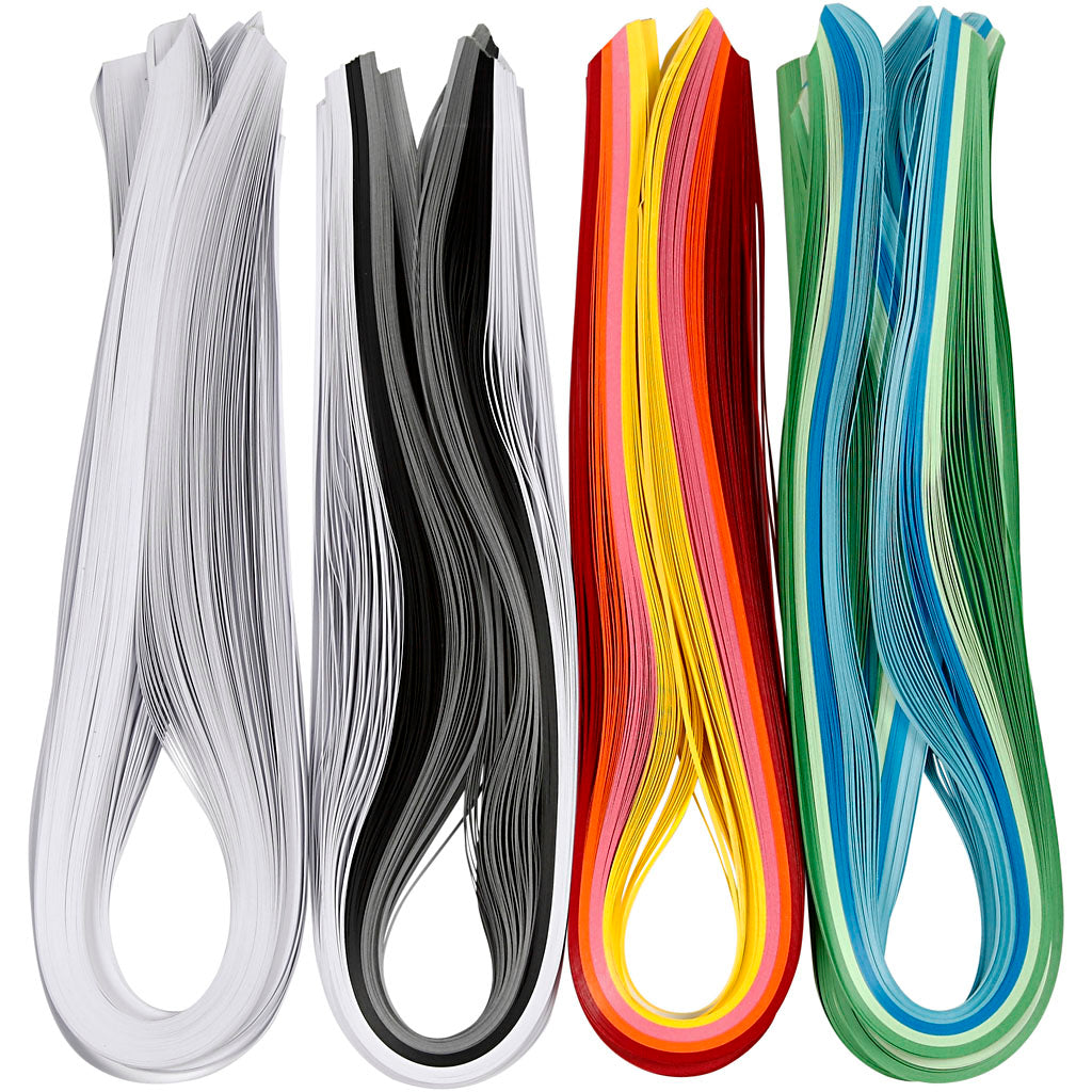 Kreativfirma Quilling Strips, L: 78 cm, B: 5 mm, 120 g, verschiedene Farben, 12x100 Stück 1 Box
