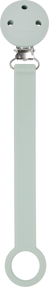 Nattou Silikon - Schnullerkette mit Universalbefestigung - 21 cm - helles Salbeigrün