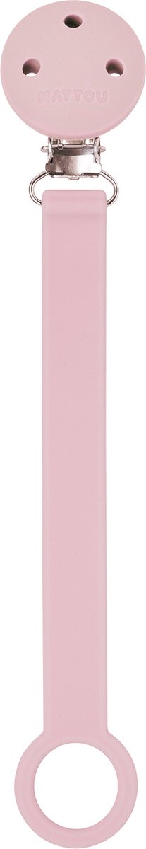 Nattou Silikon - Schnullerkette mit Universalbefestigung - 21 cm - Rosa