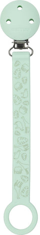 Nattou Silikon - Schnullerkette mit Universalbefestigung - 21 cm - mintgrünes Muster