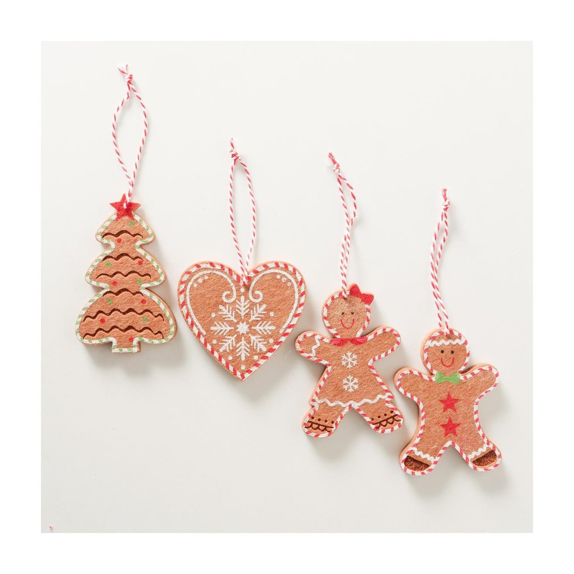 Boltze Home Weihnachtsanhänger Lebkuchenmann 4er Set