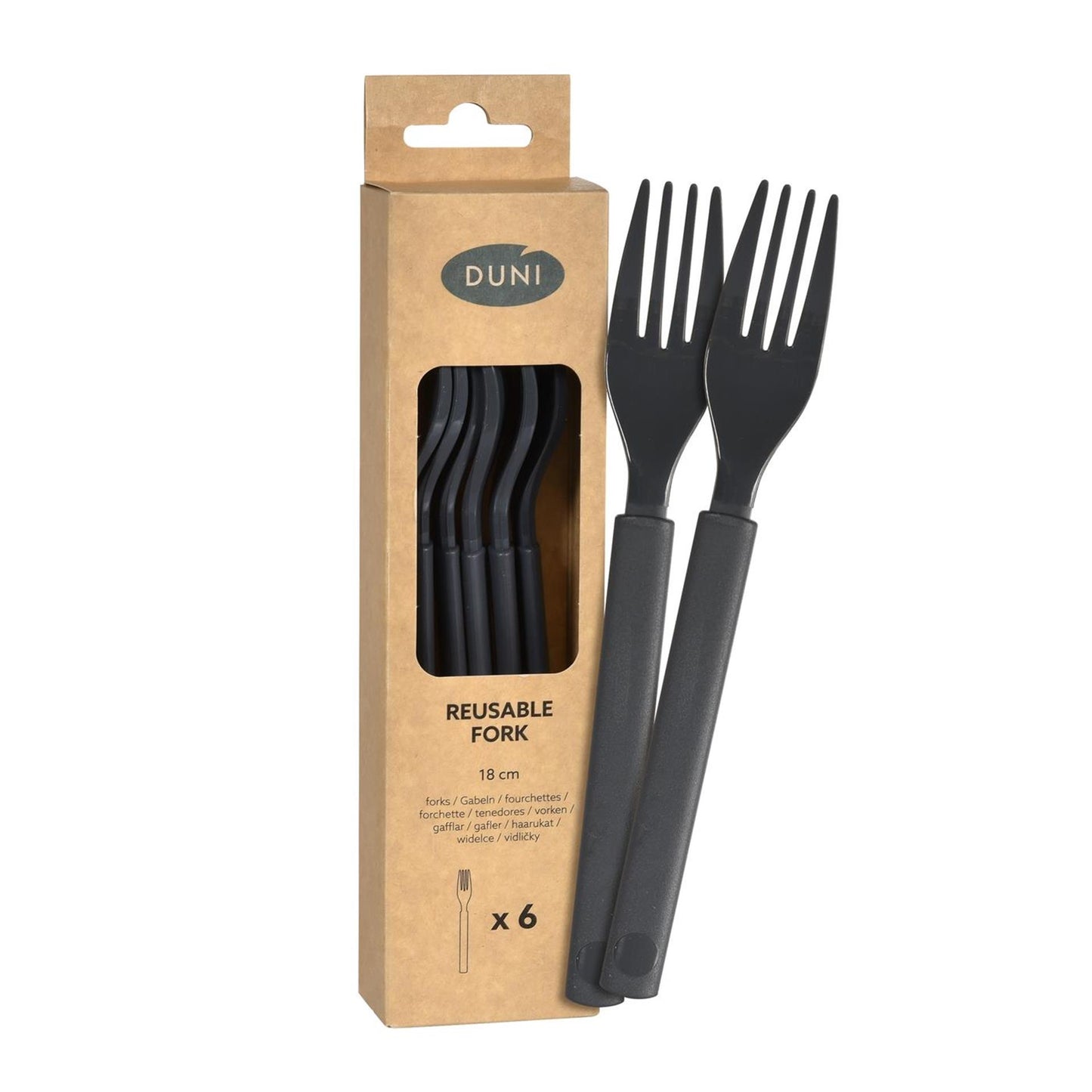 Duni Kunststoffgabeln Granit 18cm 6 Stk