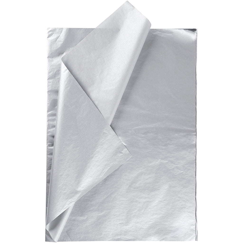 Creativ Company Seidenpapier, Blatt 50x70 cm, 14 gr, Silber, 25 Blatt 1 Box