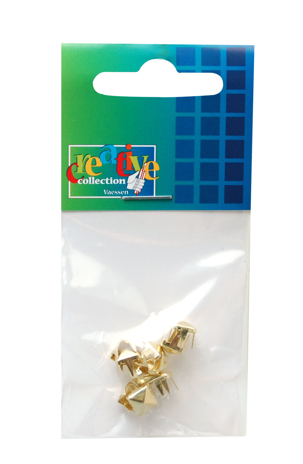 Vaessen creative • Ohrstecker, quadratisch, 6 mm, 10 Stück, Gold