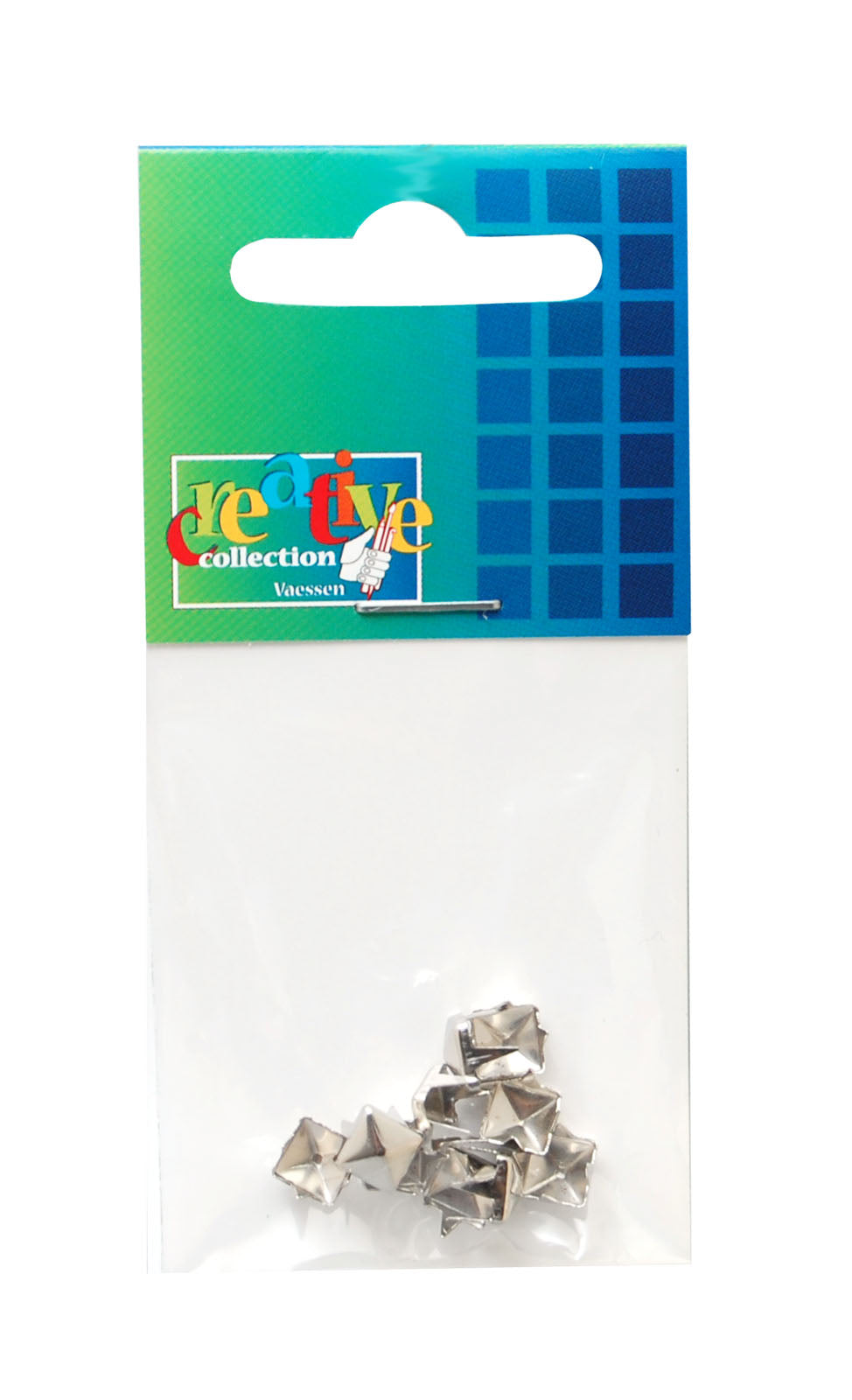 Vaessen creative • Ohrstecker quadratisch 6mm 10 Stück Silber