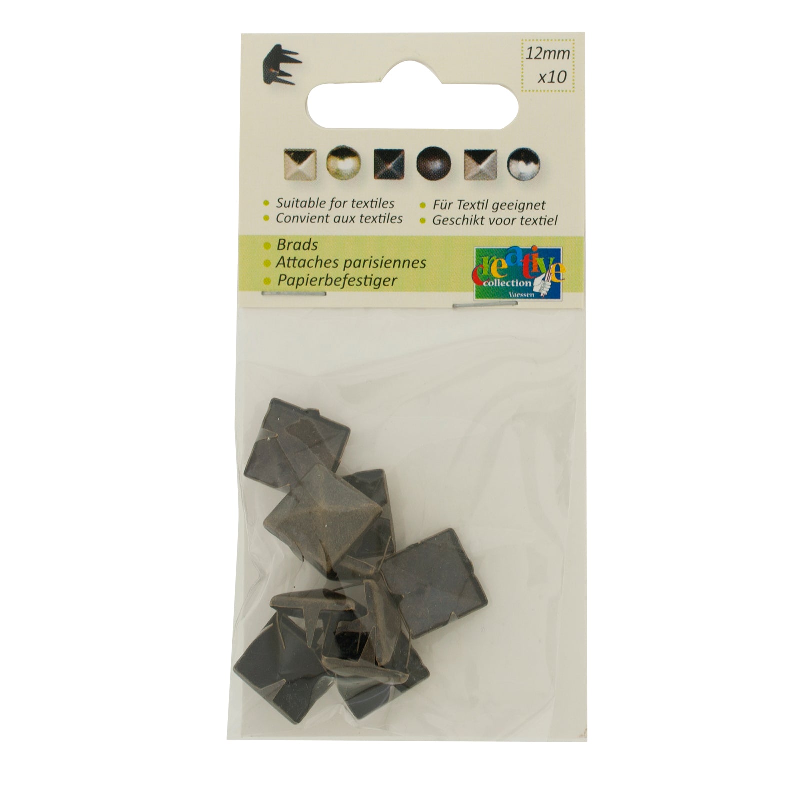 Vaessen creative • Ohrstecker quadratisch 12x12mm 10 Stück Bronze